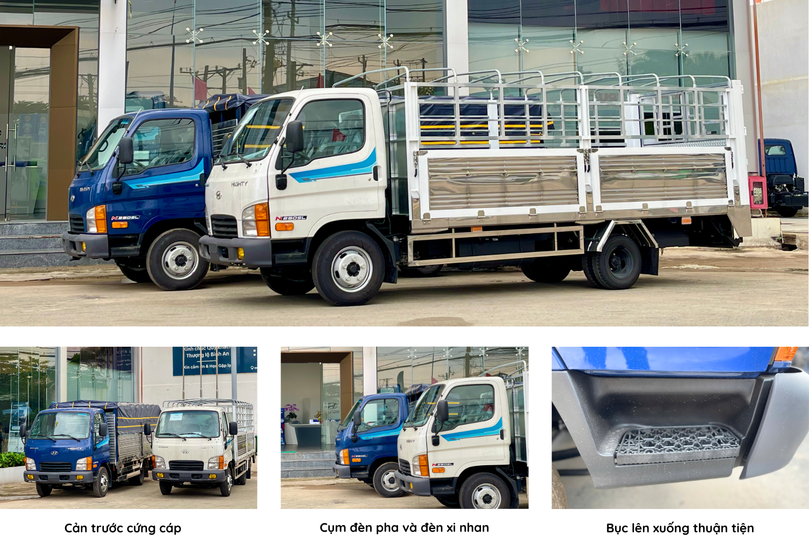 Ngoại thất của Mighty N250SL tại Hyundai Thiên Phát Đạt