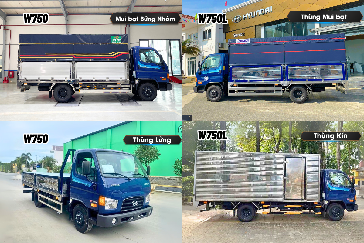 W750 Series và các loại thùng tại Hyundai Thiên Phát Đạt