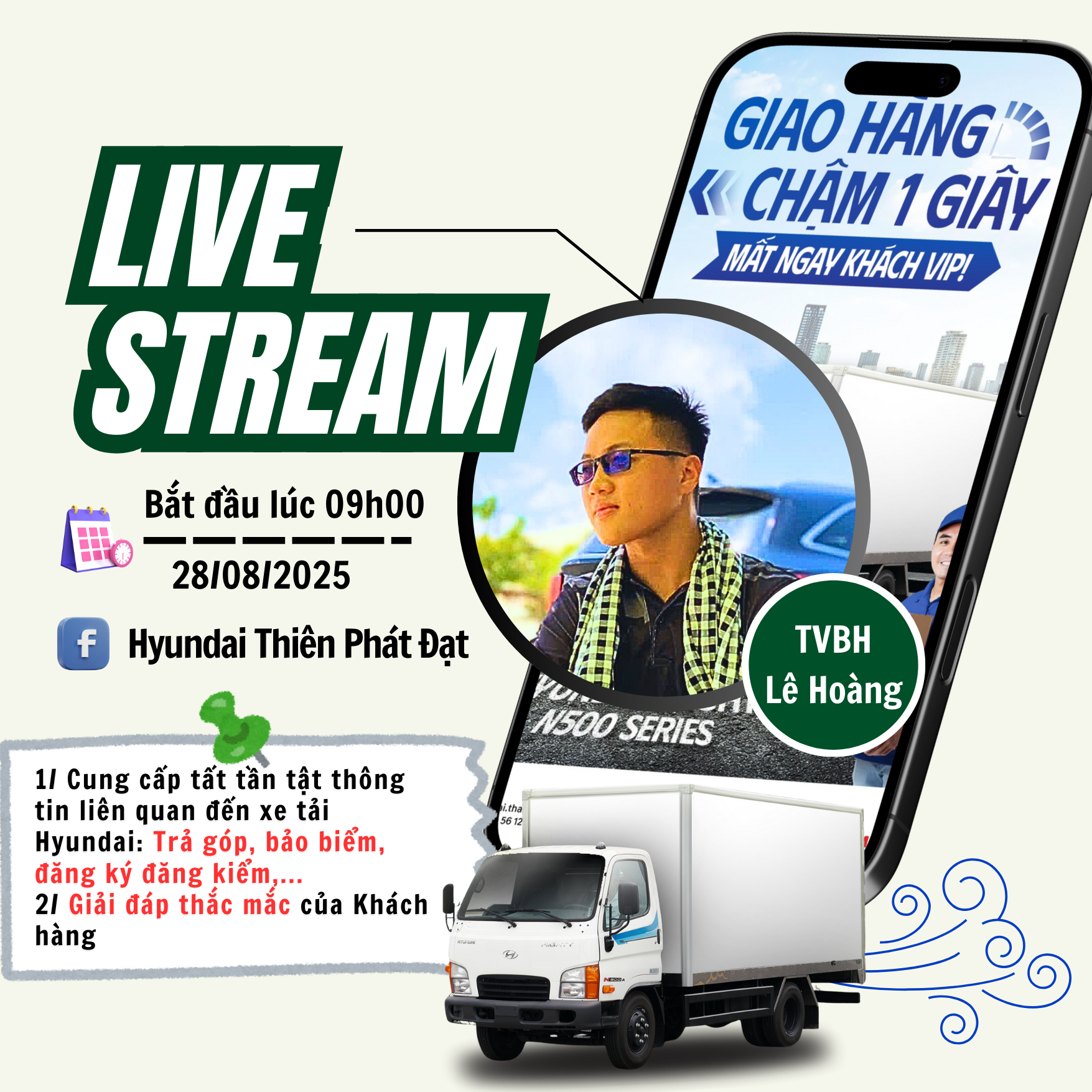 Livestream Thứ 5 Hàng Tuần – Tư Vấn Giấy Tờ Trả Góp, Đăng Ký và Đăng Kiểm Xe Tại Hyundai Thiên Phát Đạt