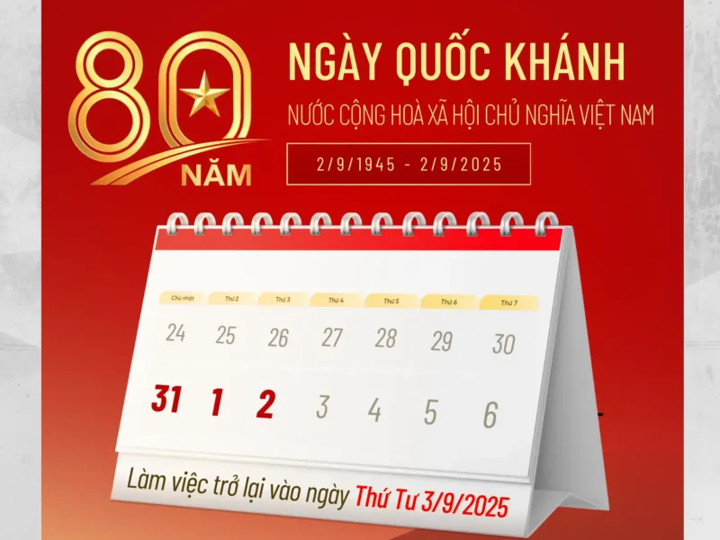 THÔNG BÁO NGHỈ LỄ QUỐC KHÁNH 02/09/2025 tại HYUNDAI THIÊN PHÁT ĐẠT