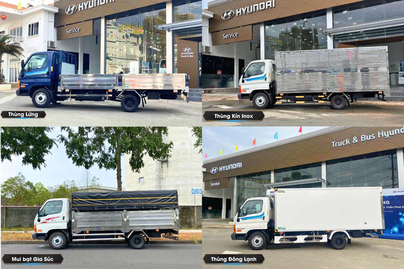 Mighty N250SL và các loại thùng 