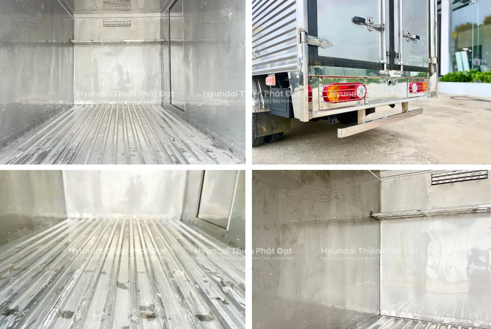 Quy cách thùng kín Inox 304 của New Porter H150 tại Hyundai Thiên Phát Đạt