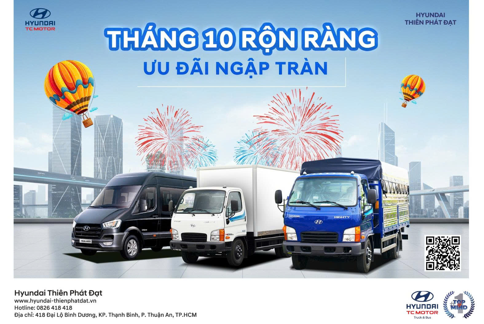 CHƯƠNG TRÌNH KHUYẾN MÃI THÁNG 10 CHỈ CÓ TẠI HYUNDAI THIÊN PHÁT ĐẠT