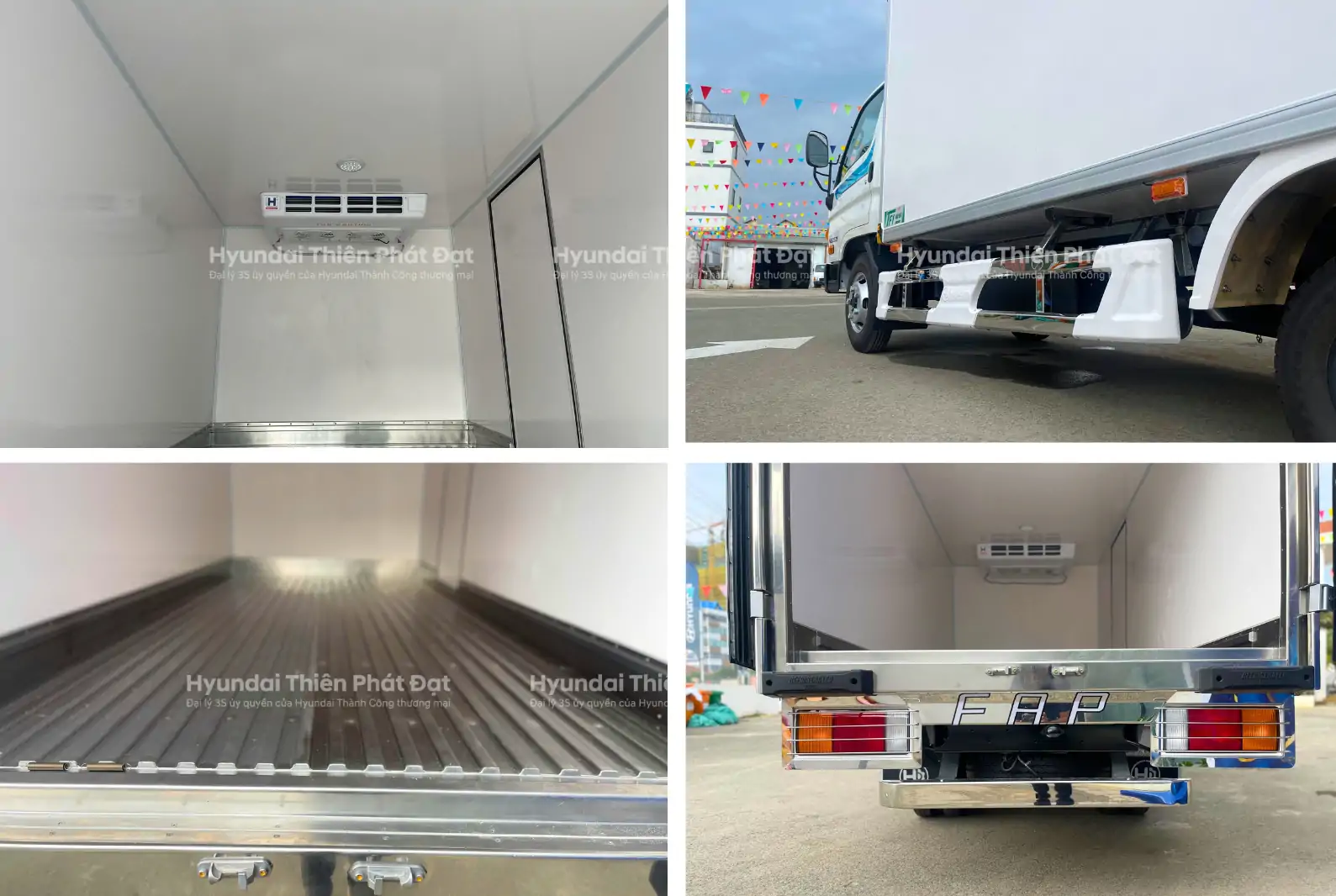 Quy cách thùng đông lạnh của Mighty N250SL tại Hyundai Thiên Phát Đạt