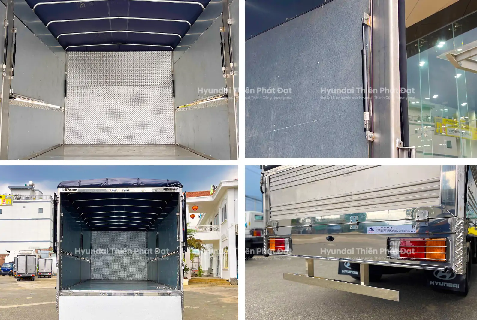 Quy cách thùng mui bạt cánh dơi của Mighty W11S tại Hyundai Thiên Phát Đạt