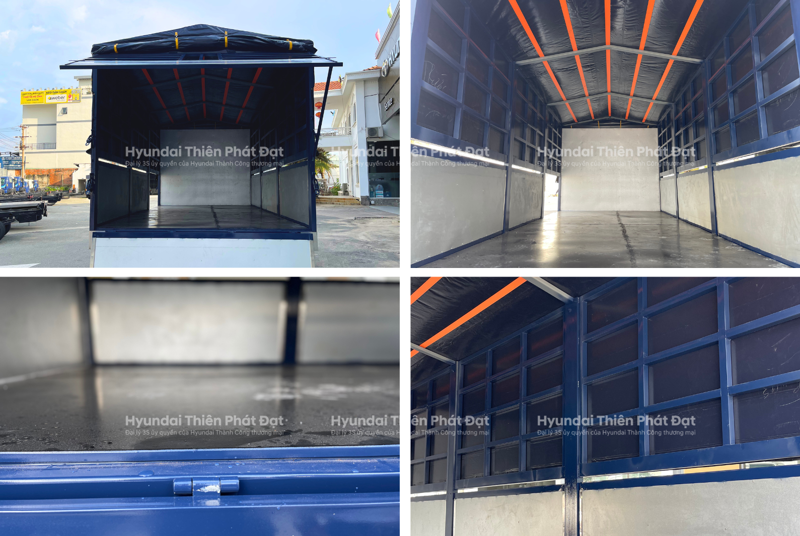 Quy cách thùng mui bạt của Mighty W11S tại Hyundai Thiên Phát Đạt
