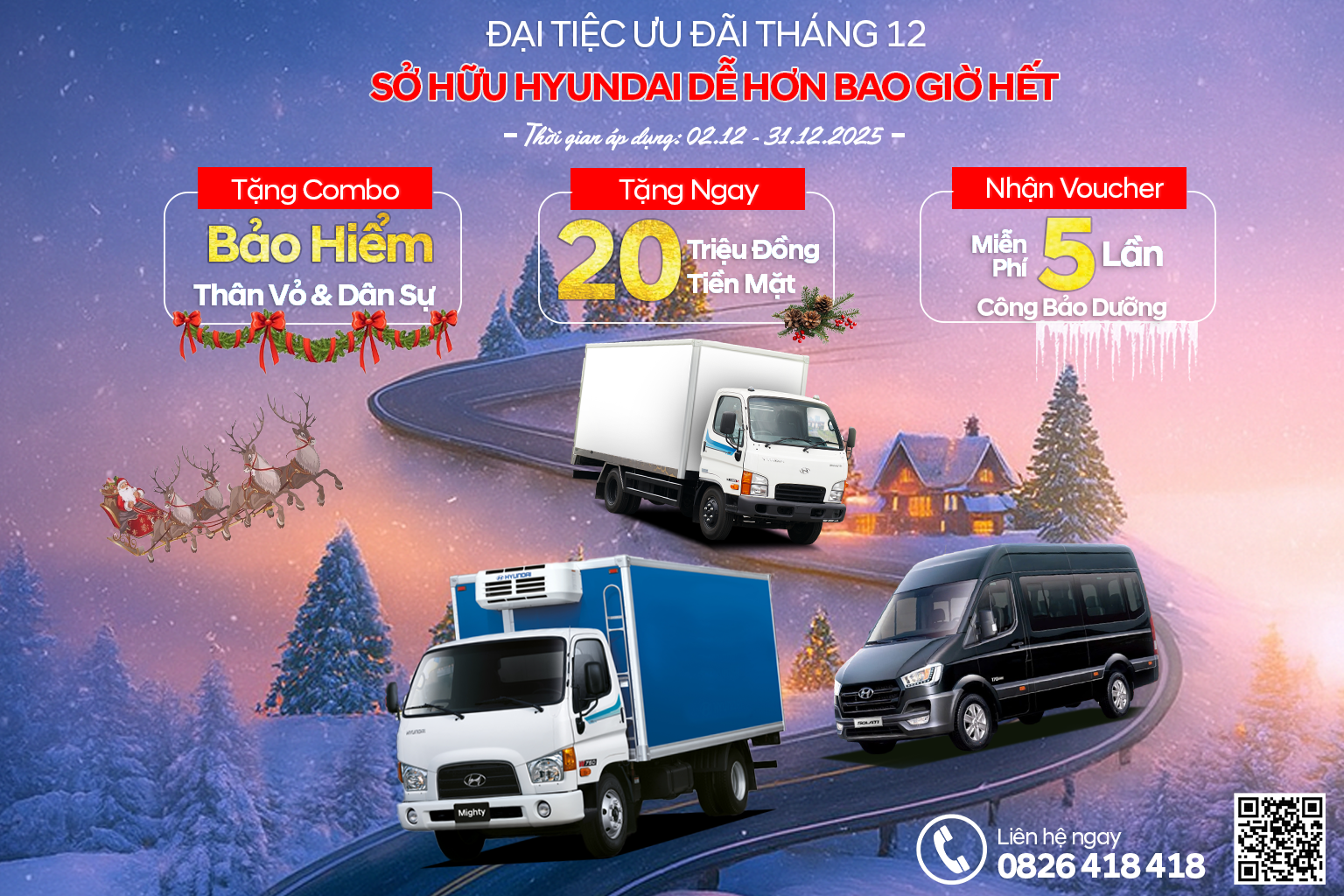 CHƯƠNG TRÌNH KHUYẾN MÃI THÁNG 12 TẠI HYUNDAI THIÊN PHÁT ĐẠT