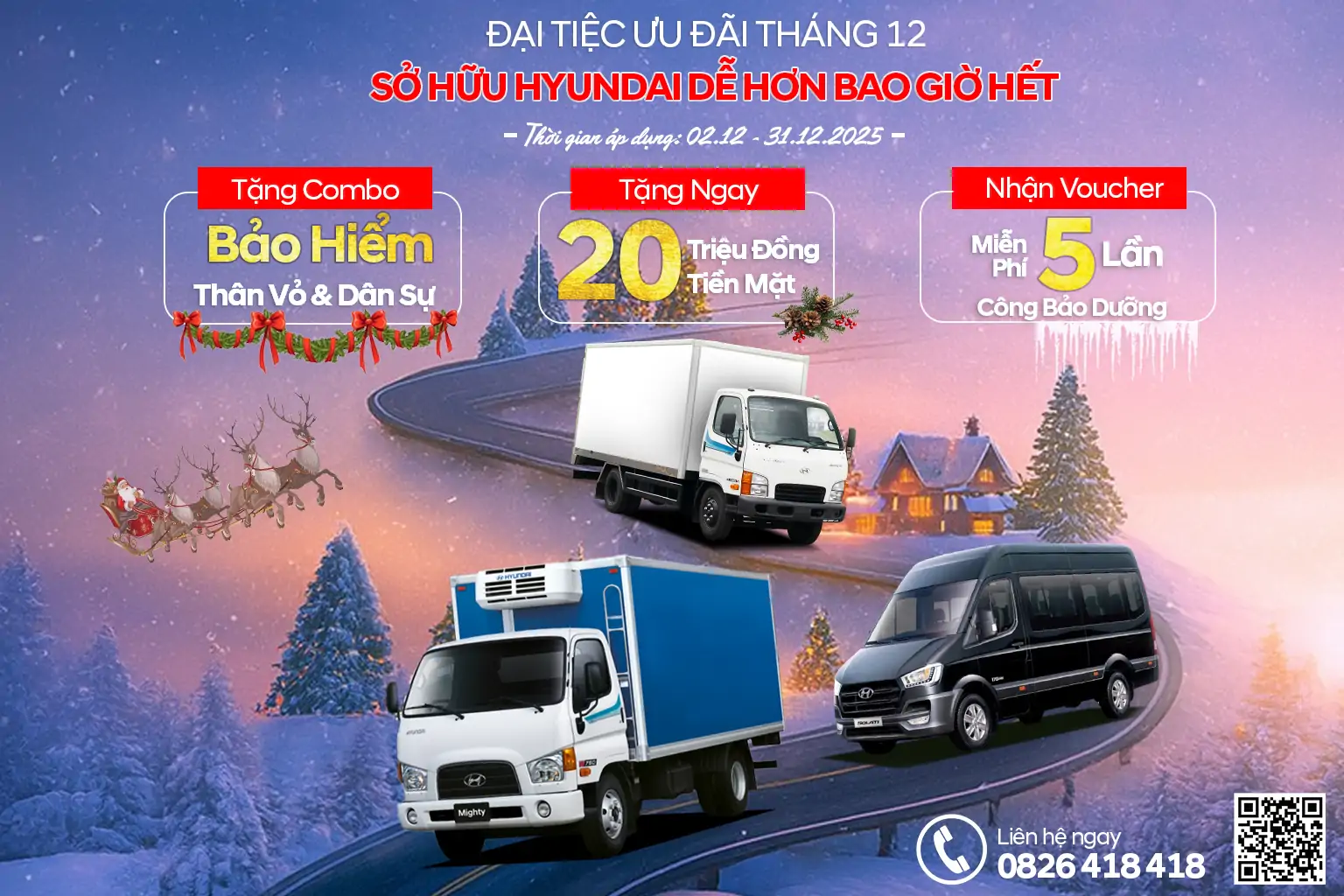 CHƯƠNG TRÌNH KHUYẾN MÃI THÁNG 12 TẠI HYUNDAI THIÊN PHÁT ĐẠT