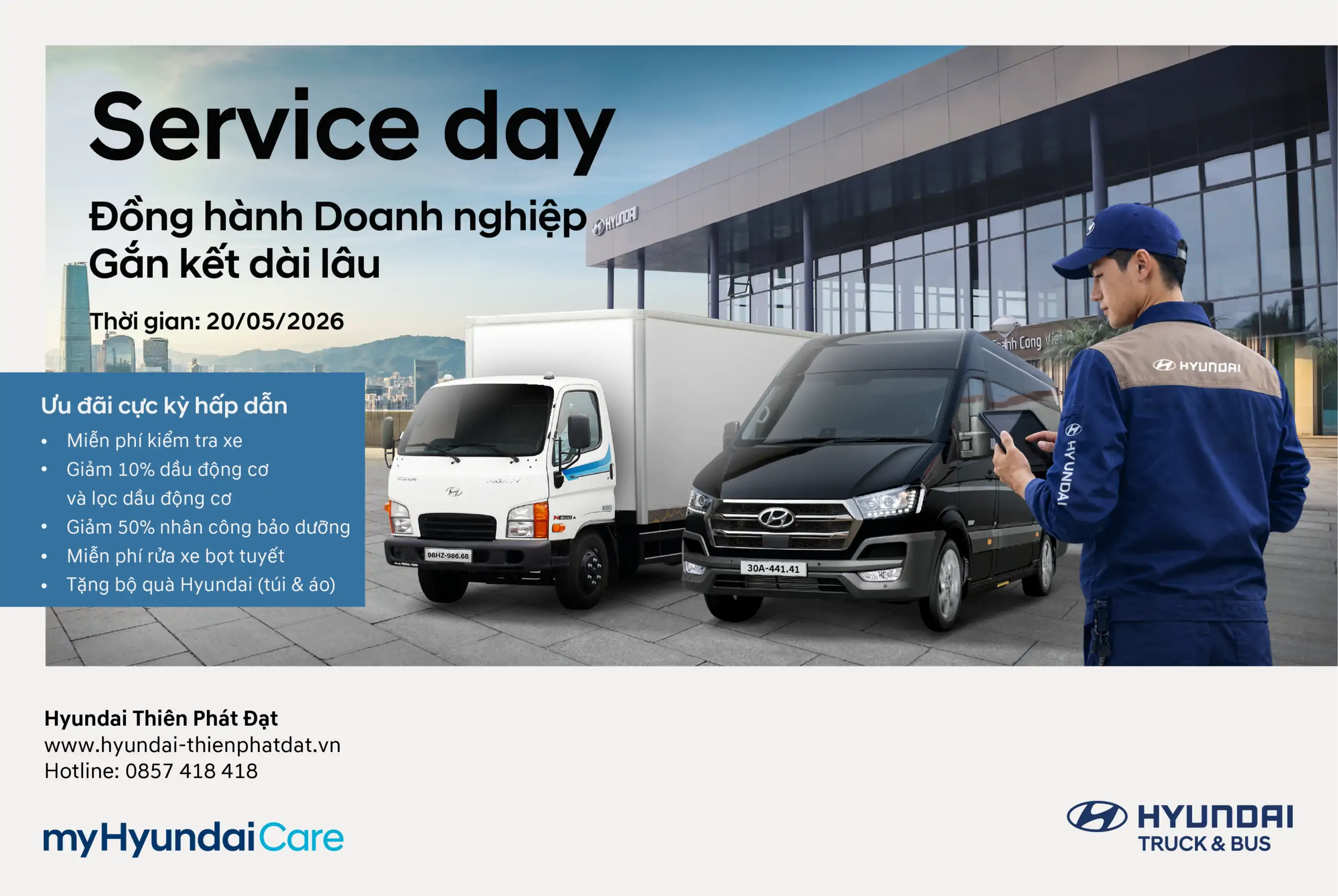 [SERVICE DAY] ĐỒNG HÀNH DOANH NGHIỆP – AN TÂM VẬN HÀNH CÙNG HYUNDAI THIÊN PHÁT ĐẠT