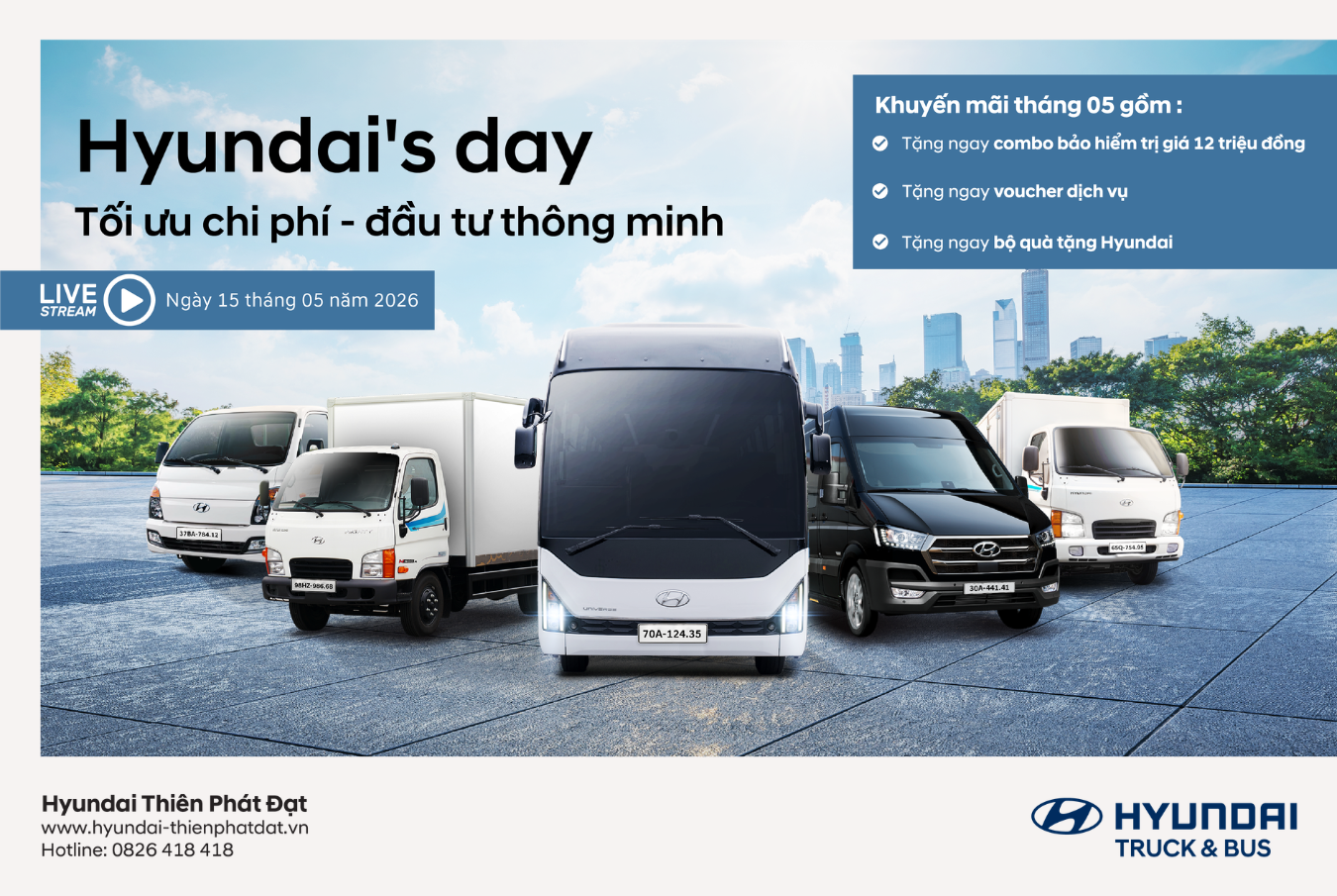 HYUNDAI’S DAY THÁNG 5: TỐI ƯU CHI PHÍ – ĐẦU TƯ THÔNG MINH CÙNG HYUNDAI THIÊN PHÁT ĐẠT
