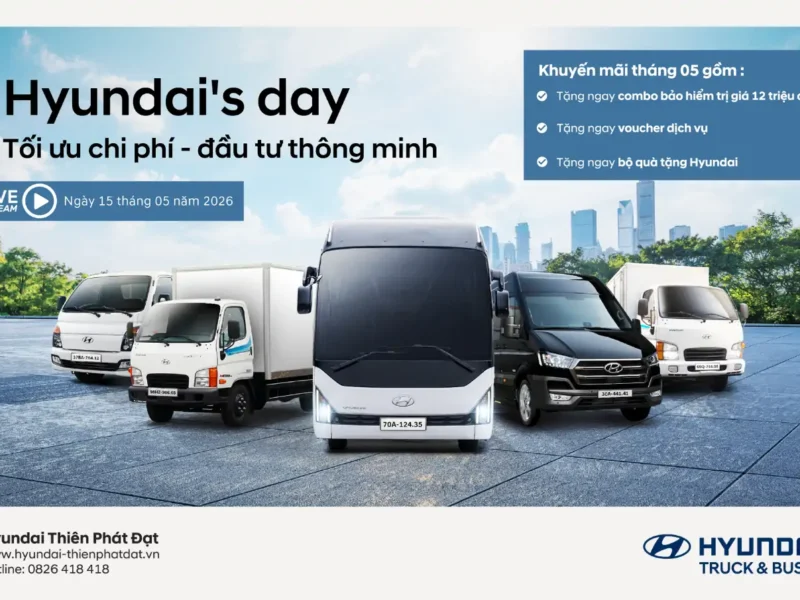 HYUNDAI’S DAY THÁNG 5: TỐI ƯU CHI PHÍ – ĐẦU TƯ THÔNG MINH CÙNG HYUNDAI THIÊN PHÁT ĐẠT