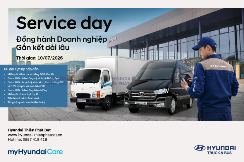 SERVICE DAY NGÀY 10/07 – CHĂM SÓC ĐỘI XE DOANH NGHIỆP, TỐI ƯU HIỆU QUẢ VẬN HÀNH