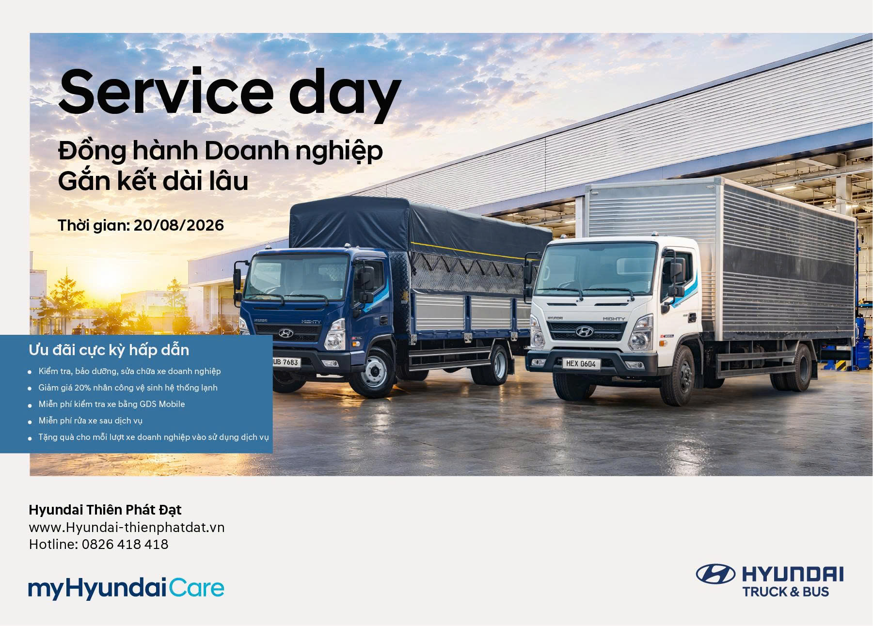 SERVICE DAY – NGÀY HỘI CHĂM SÓC XE DOANH NGHIỆP 20/08/2026